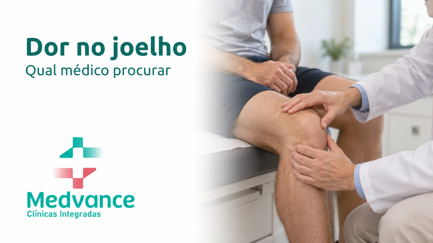 Profissional examinando o joelho de um adulto