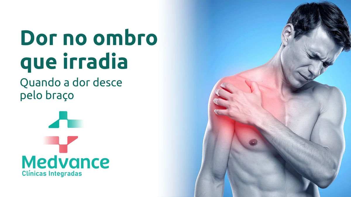 Homem segurando o ombro com a mão oposta, com destaque no ponto de dor